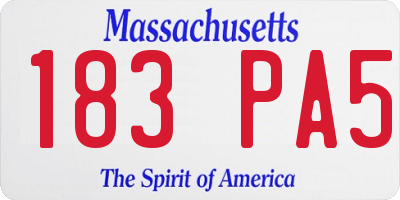 MA license plate 183PA5