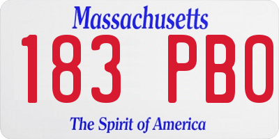 MA license plate 183PB0