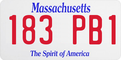 MA license plate 183PB1