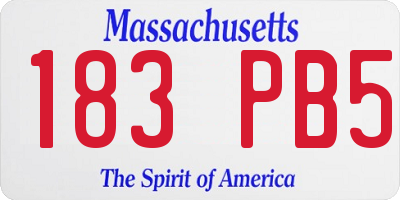 MA license plate 183PB5