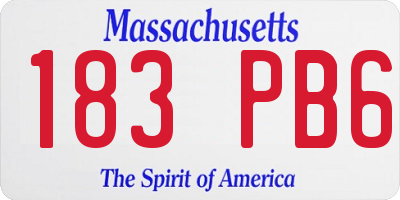 MA license plate 183PB6