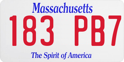 MA license plate 183PB7