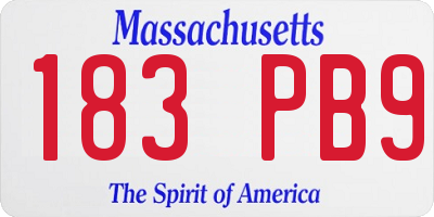 MA license plate 183PB9