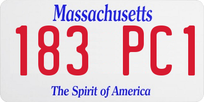 MA license plate 183PC1