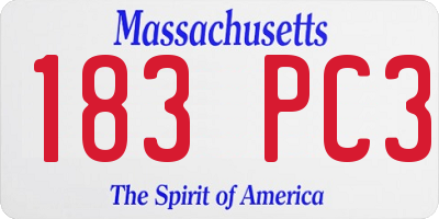 MA license plate 183PC3