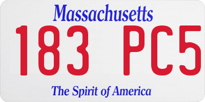 MA license plate 183PC5