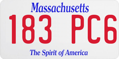 MA license plate 183PC6