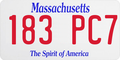 MA license plate 183PC7