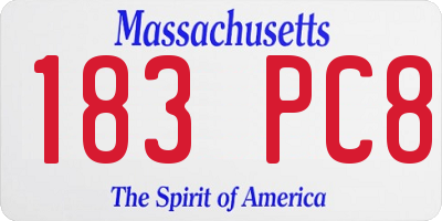 MA license plate 183PC8