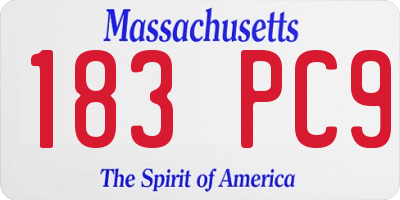 MA license plate 183PC9