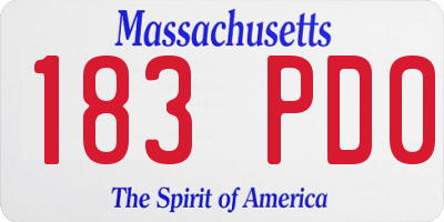 MA license plate 183PD0