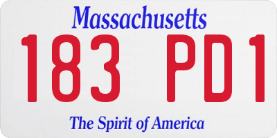 MA license plate 183PD1