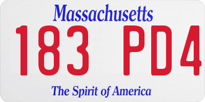 MA license plate 183PD4