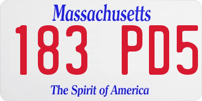 MA license plate 183PD5