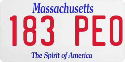 MA license plate 183PE0
