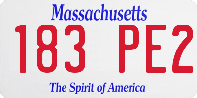 MA license plate 183PE2