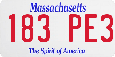 MA license plate 183PE3