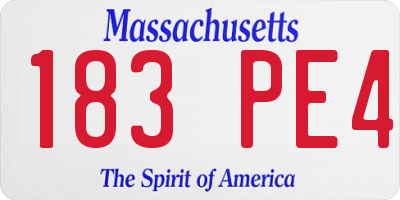 MA license plate 183PE4