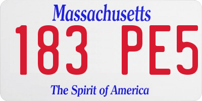 MA license plate 183PE5