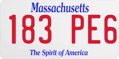 MA license plate 183PE6