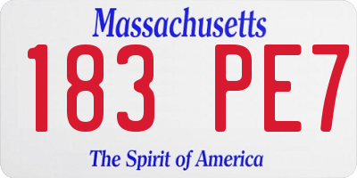MA license plate 183PE7