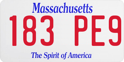 MA license plate 183PE9