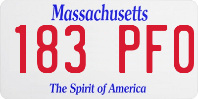 MA license plate 183PF0