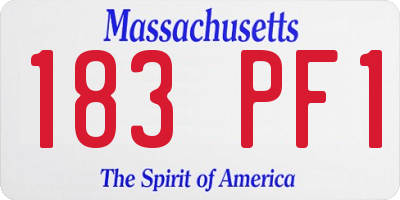 MA license plate 183PF1