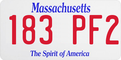 MA license plate 183PF2