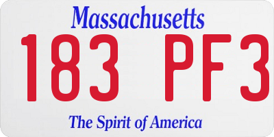 MA license plate 183PF3