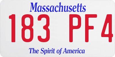 MA license plate 183PF4