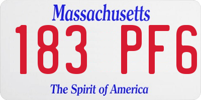 MA license plate 183PF6