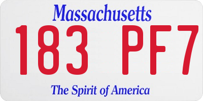 MA license plate 183PF7