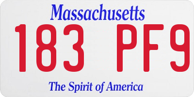 MA license plate 183PF9