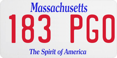 MA license plate 183PG0