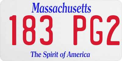MA license plate 183PG2