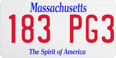MA license plate 183PG3