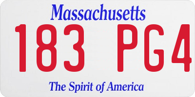 MA license plate 183PG4