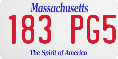 MA license plate 183PG5
