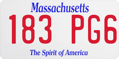 MA license plate 183PG6
