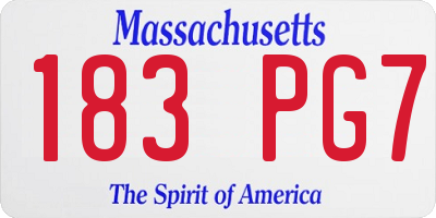 MA license plate 183PG7