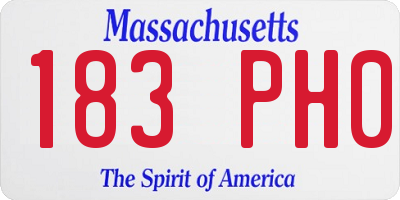 MA license plate 183PH0
