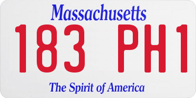 MA license plate 183PH1