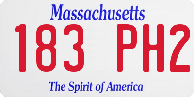 MA license plate 183PH2