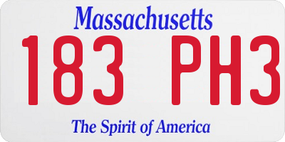 MA license plate 183PH3