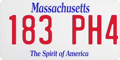 MA license plate 183PH4