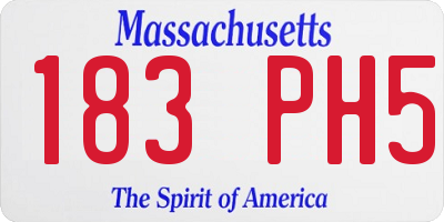 MA license plate 183PH5