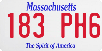 MA license plate 183PH6