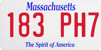 MA license plate 183PH7
