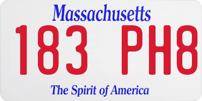 MA license plate 183PH8
